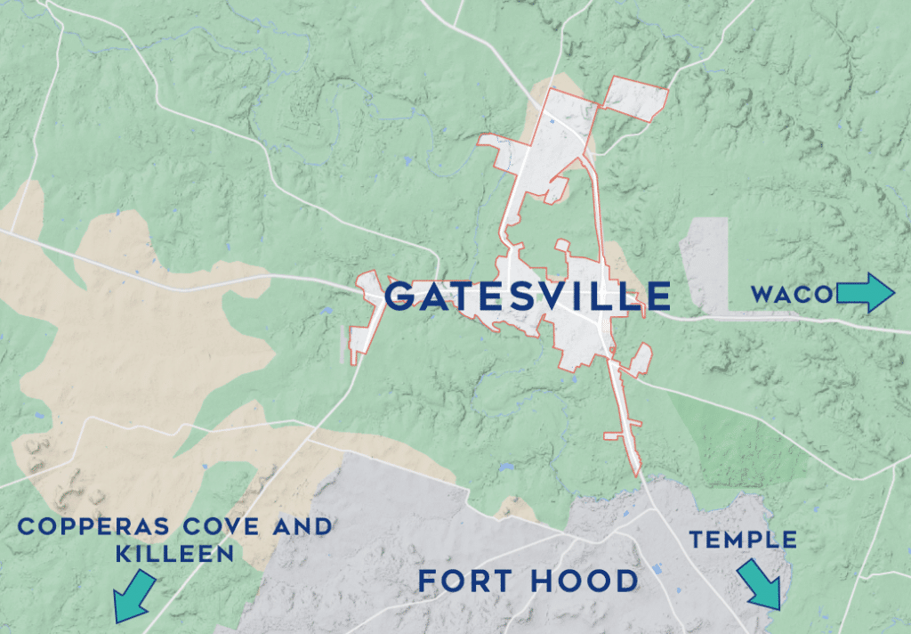 Gatesville Map